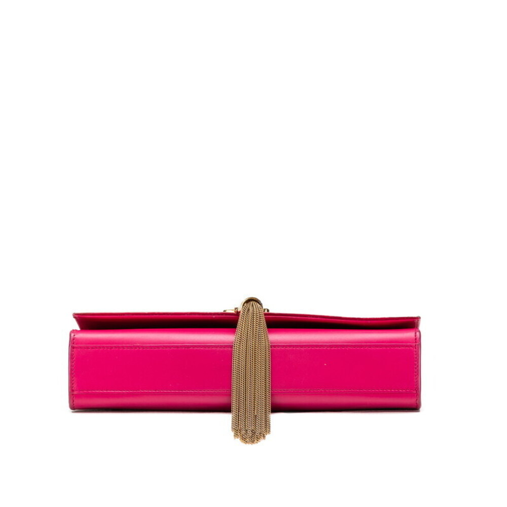 Saint Laurent logo tassel chain shoulder bag pink leather - Picture 3 of 9